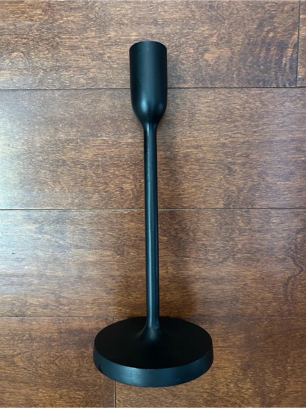 Crate and Barrel Megs Medium Black Taper Candle Holder 11